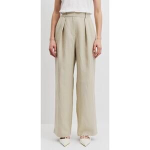 Country Road Organic Linen wide Leg Front Pant Australia Made beige Sz 8 A003940